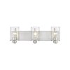 Z-Lite Beckett 3 Light Vanity, Brushed Nickel And Clear Seedy 492-3V-BN